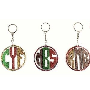 Monogram Initial Keychain Specify Colors 3 Initials & Order Wanted Handmade Gift